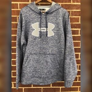 Unisex Blue & Gray Under Armour Fleece Hoodie (XL)